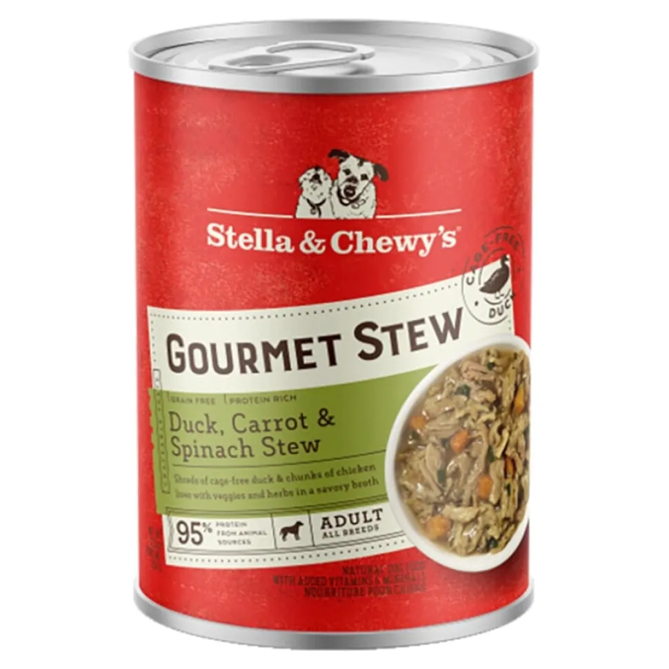 Stella & Chewy's Gourmet Stew Duck Carrot and Spinach Canned Dog Food - 12.5 Oz - Case of 12