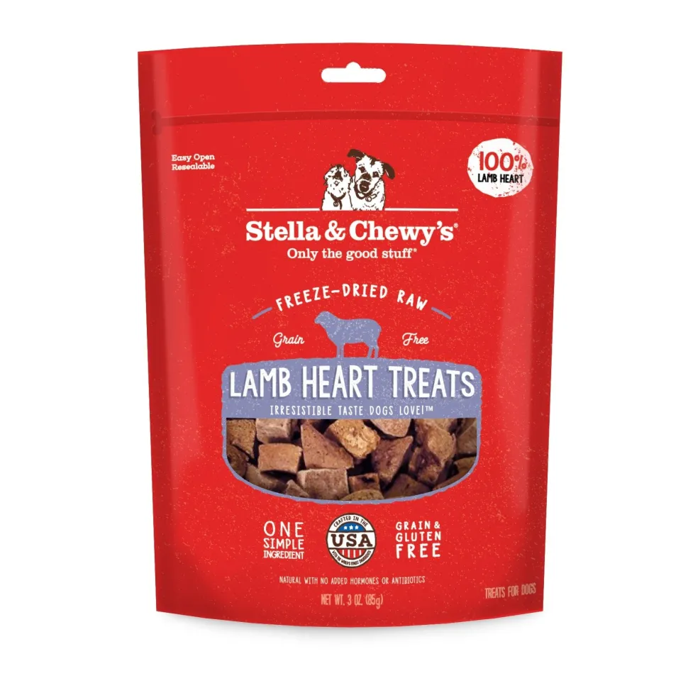 Stella & Chewy's Lamb Hearts Freeze Dried Dog Treats - 3 Oz