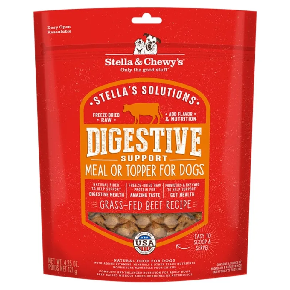 Stella & Chewy's Stella's Solutions Digestive Boost Beef Recipe Freeze-Dried Dog Food or Topper - 4.25 Oz