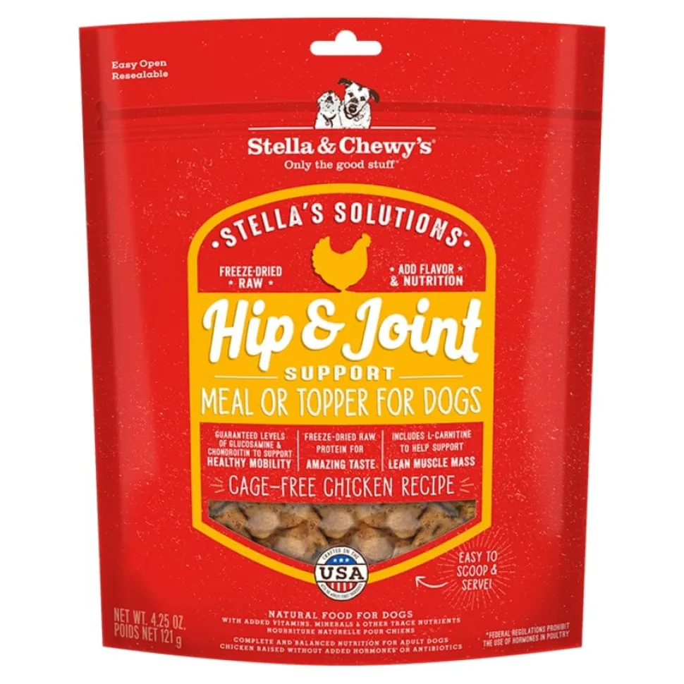 Stella & Chewy's Stella's Solutions Hip and Joint Boost Chicken Freeze-Dried Dog Food or Topper - 4.25 Oz
