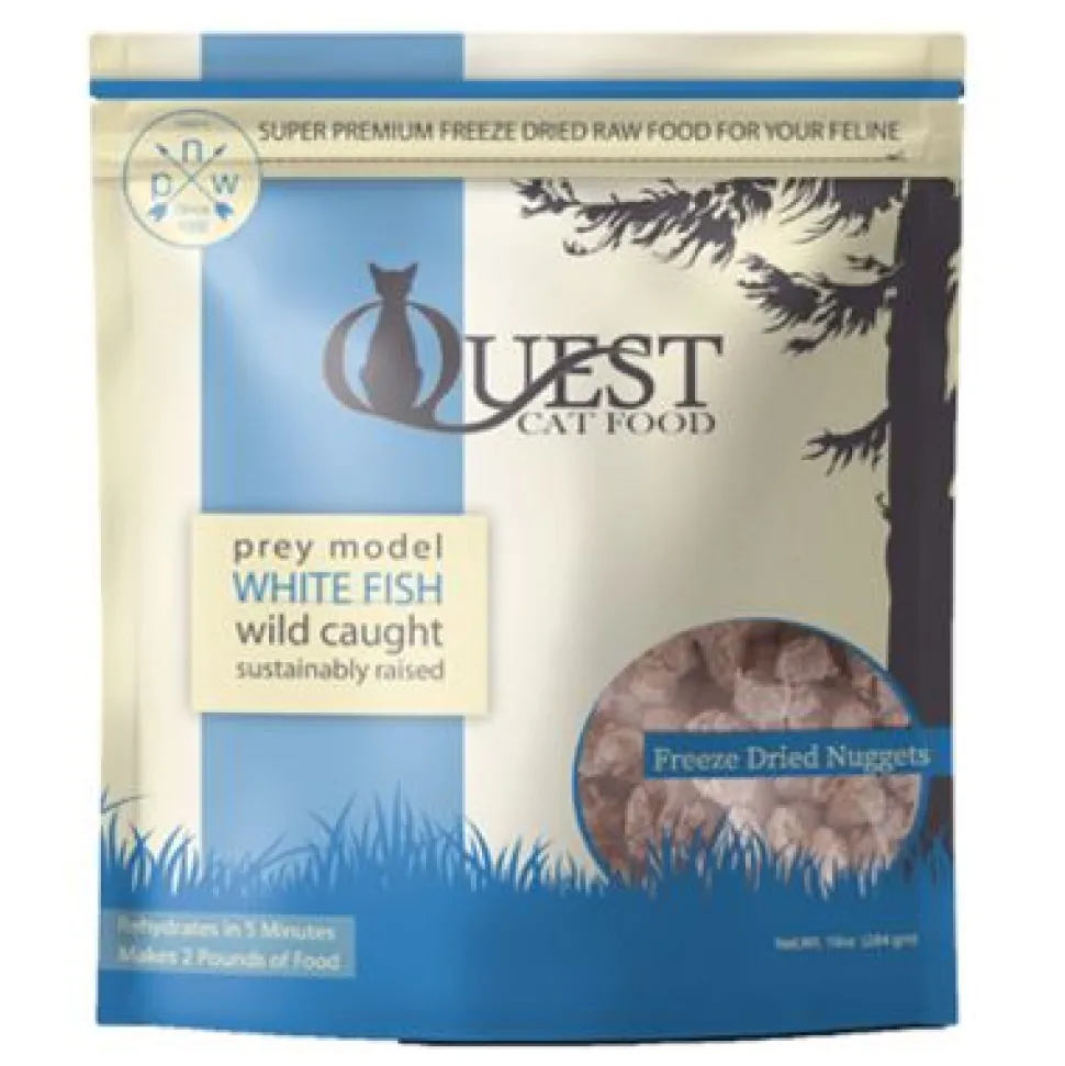 Steve's Real Food Quest Freeze-Dried Cat Food Nuggets Whitefish - 10 Oz