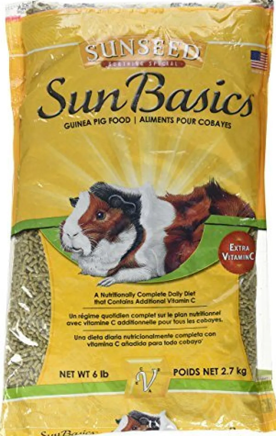 Sunseed SunBasics Guinea Pig Food - 6 lb - Pack of 6