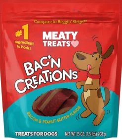 Sunshine Mills Meaty Treats Bacon/Peanut Butter Creations Baked Dog Treats - 25 oz - Case of 6