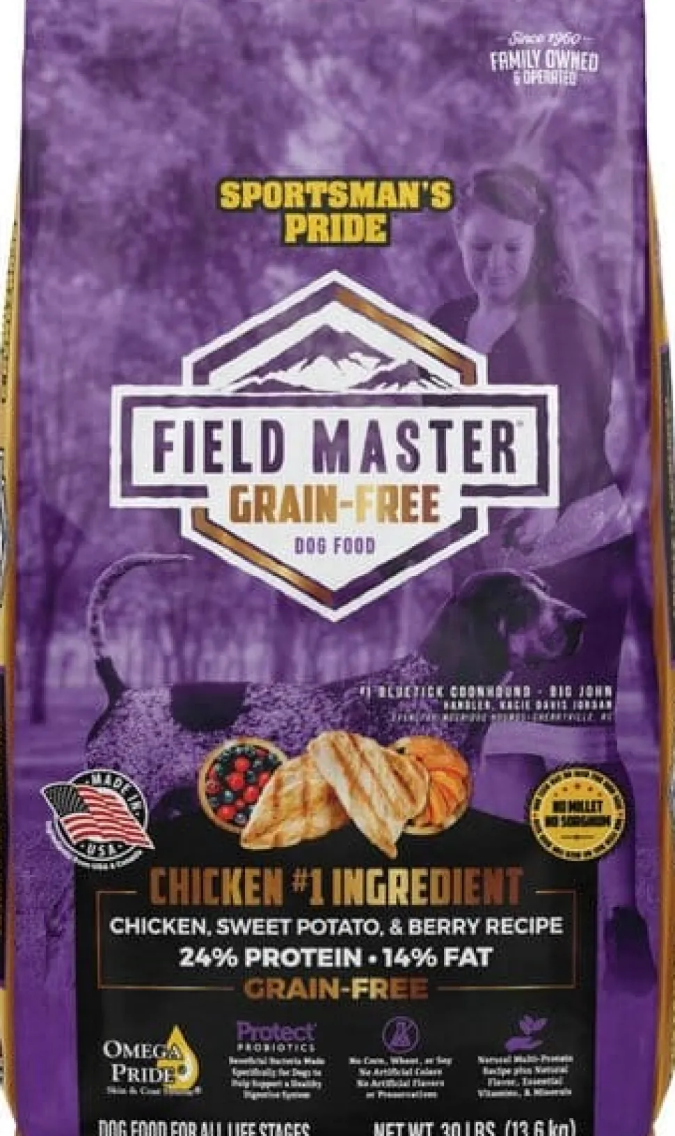 Sunshine Mills Sportsman's Pride Field Master Grain-Free Chicken, Sweet Potato & Berry Dog Dry Dog Food - 30 Lbs