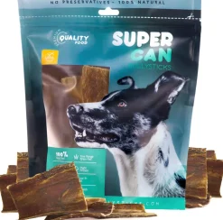 Supercan Beef Stuffed Gullet Sticks Dog Jerky Treats - 6 Inch - 40 Count