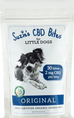 Suzie's CBD Treats CBD Bites for Small Dogs Original 2 mg Dog Biscuits - 30 ct Bag