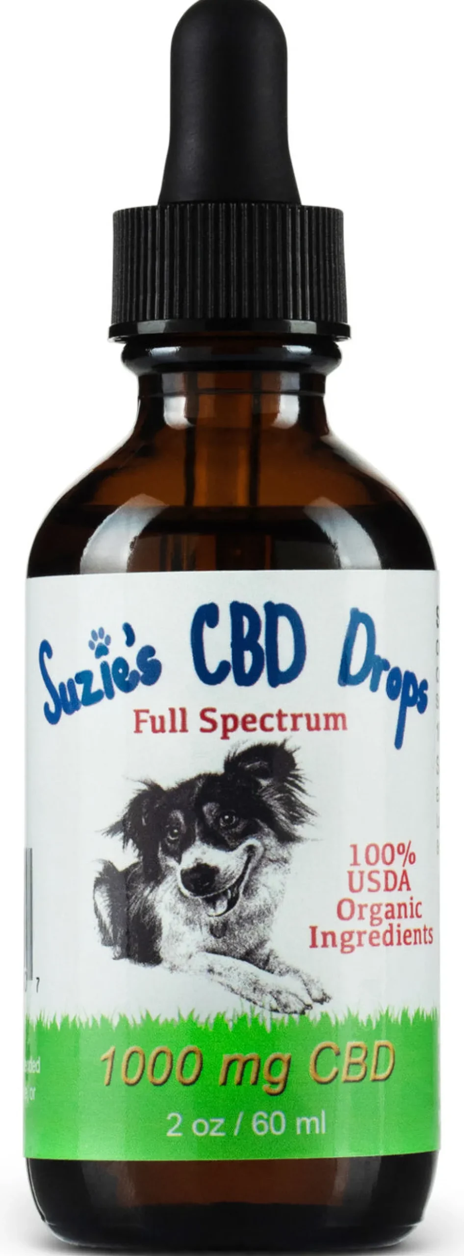 Suzie's CBD Treats Extra Strength Dog and Cat Health Supplements - 2 oz (1000mg) CBD Dropper