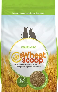Swheat Scoop Multi-Cat Wheat Cat Litter - 25 lb Bag