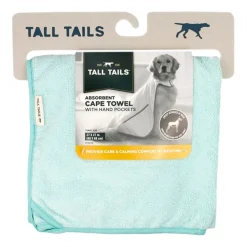 Tall Tails Absorbant Cape Cat and Dog Grooming Towel with Pockets - L:27 X W:27 Inch