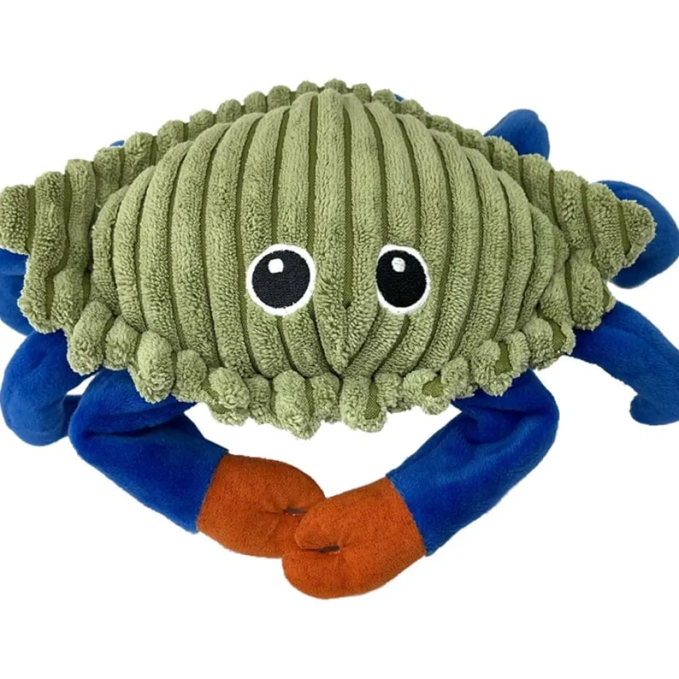 Tall Tails Animated Movement Crab Squeak and Plush Dog Toy - Blue - 9 Inches
