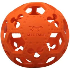 Tall Tails Goat Flex-a-Ball Rubber Bounce Ball Fetch Dog Toy - Orange - 5.5 Inches