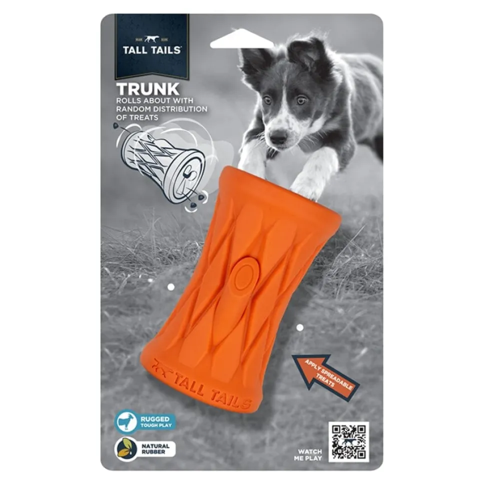 Tall Tails Natural Rubber Tree Trunk Treat Filling and Dispensing Fetch Dog Toy - 5 Inches