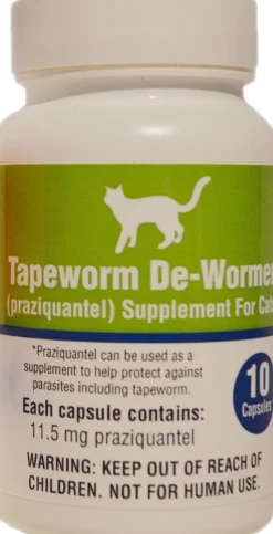 Tapeworm De-Wormer Capsule for Cats Cat Wormers - 10 Count