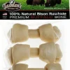 Tasman's Natural Pet Bison Rawhide 4" - 5" Small Bones Dog Natural Chews - 3 Pack