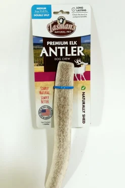 Tasman's Natural Pet Elk Antler Medium Dog Natural Chews - Double Split