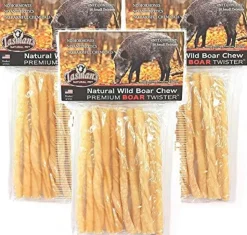 Tasman's Natural Pet Rawhide 5" Wild Boar Small Twister Dog Natural Chews - 10 - Pack
