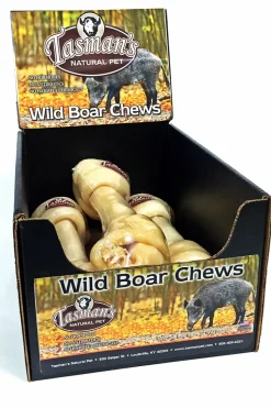 Tasman's Natural Pet Rawhide 9" - 10" Wild Boar Large Bones Dog Natural Chews - 1 - Pack