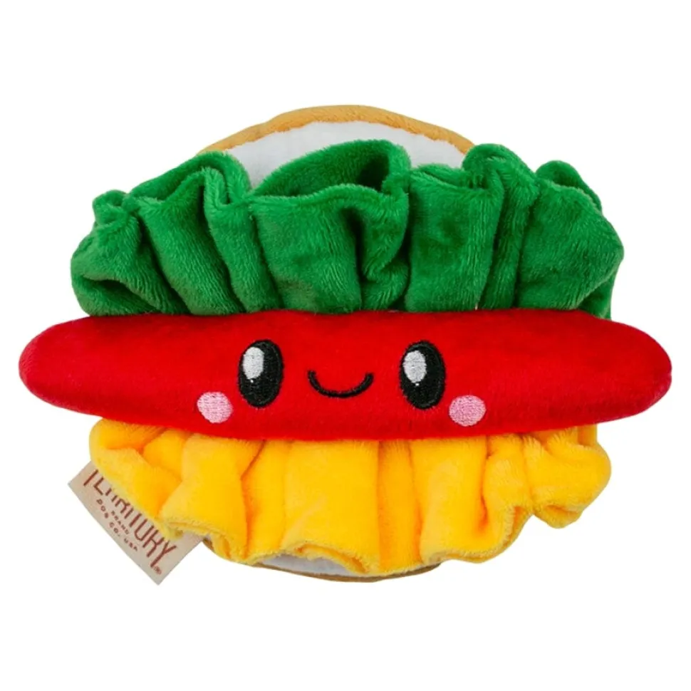 Territory Hotdog Hide-and-Treat Squeak and Crinkle Plush Dog Toy - 8 Inches