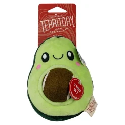 Territory 2-in-1 Avocado Squeak and Plush Dog Toy with Removable Tennis Ball - 5.5 Inches