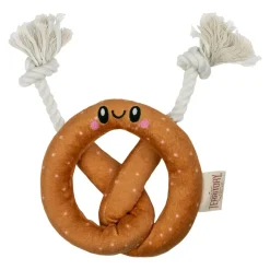 Territory Pretzel Squeak and Crinkle Rope and Plush Dog Toy - 7 Inches