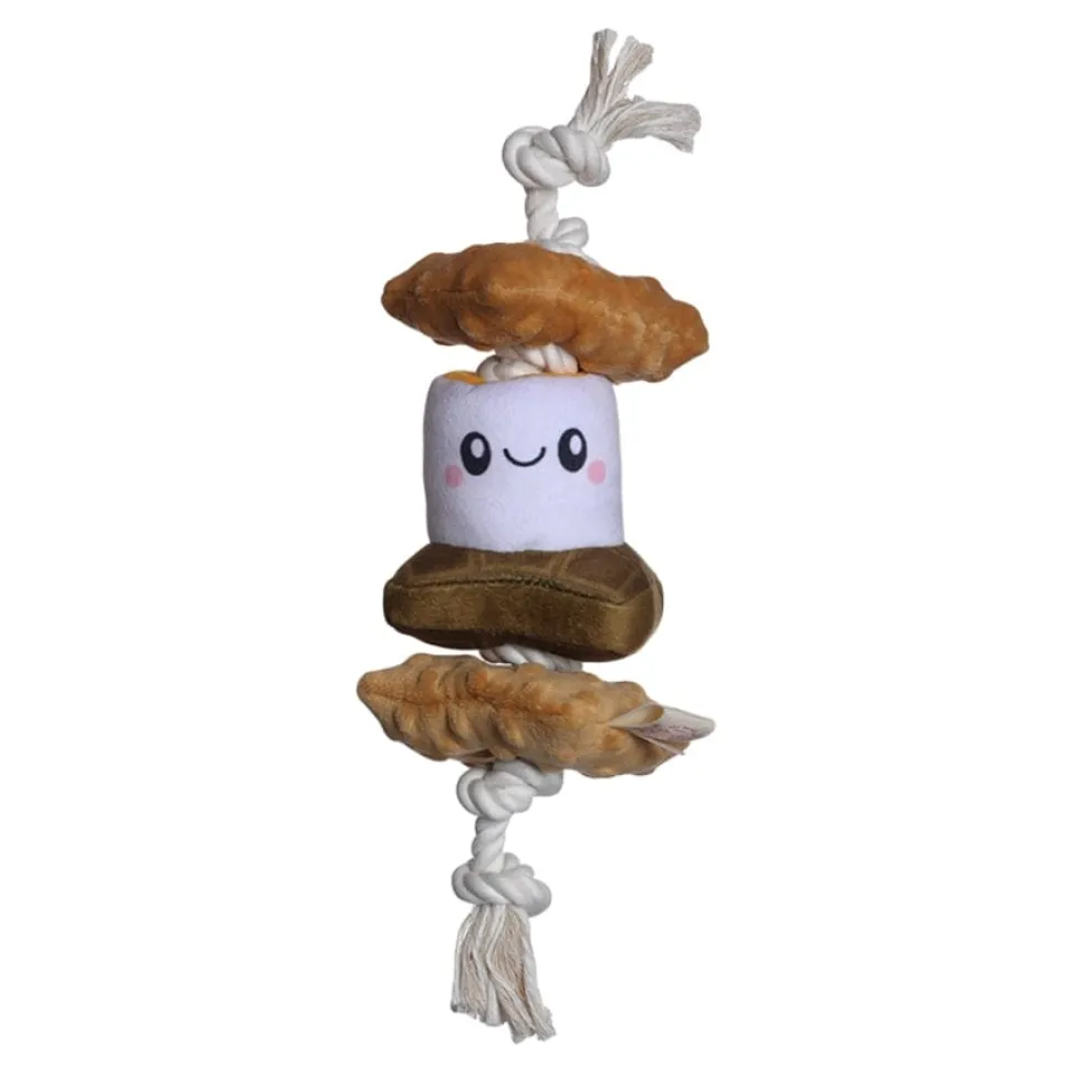 Territory Smores Treat-and-Tug Interactive Rope and Plush Dog Toy - 13 Inches