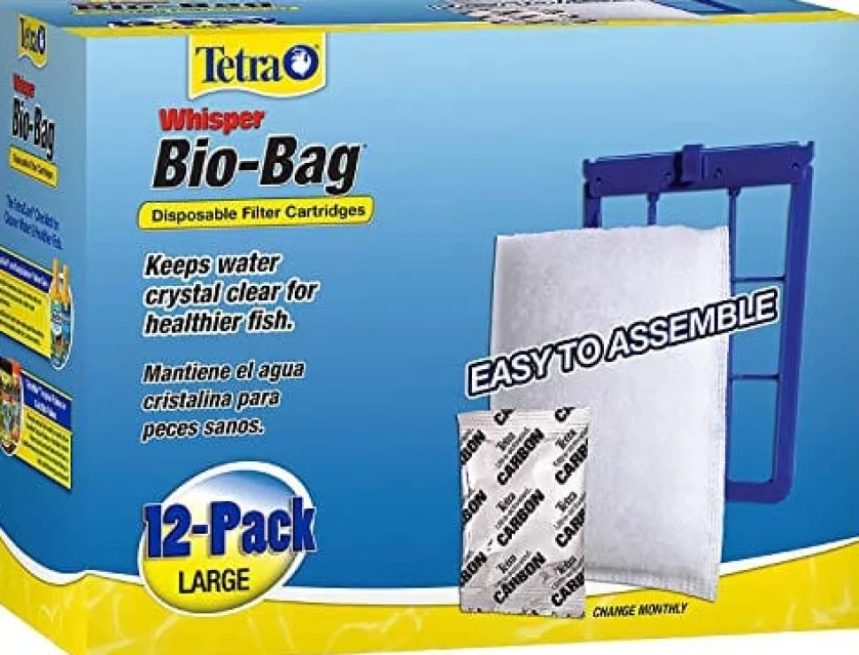 Tetra Whisper Unassembled Bio Bag Cartridge Aquarium Filter Insert - Large - 12 Pack