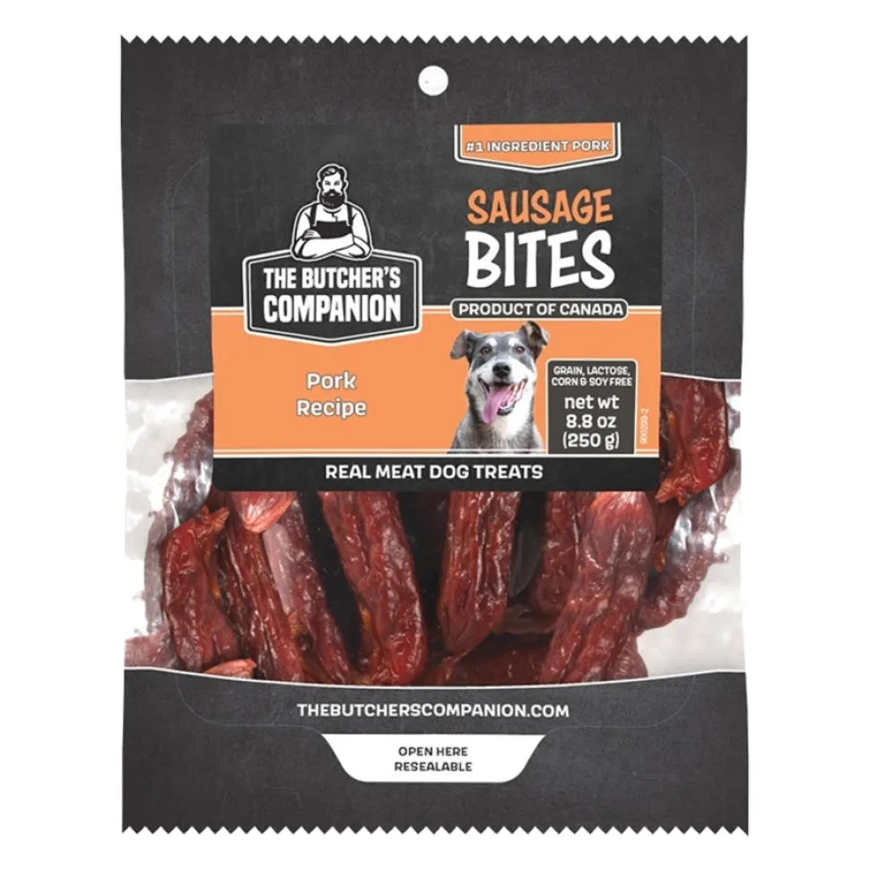 The Butcher's Companion Sausage Bites Pork Natural Jerky Dog Treats - 8.8 Oz