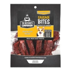 The Butcher's Companion Sausage Bites Pork and Liver Natural Jerky Dog Treats - 8.8 Oz