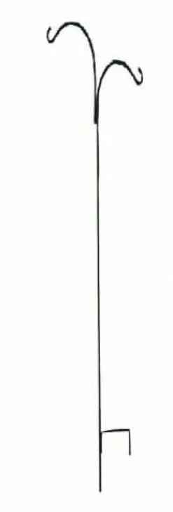 The Hookery Promo Double Shepherd Hook Wild Bird Accessories - Black - 84 In - 6 Pack