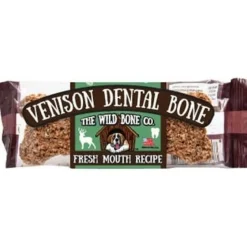 The Wild Bone Co. Venison Breath & Dental Bone Recipe Crunchy Dog Treats - 24 ct