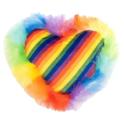The Worthy Cat Pride Heart Multi-colored Squeak and Crinkle Plush Cat Toy