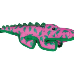 The Worthy Dog Al The Gator Patterned Squeak Nylon and Plush Dog Toy
