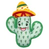 The Worthy Dog Cactus Plant Squeak Nylon and Plush Dog Toy