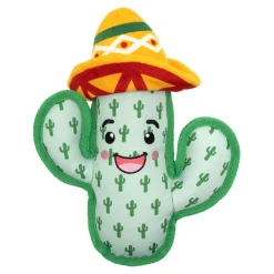 The Worthy Dog Cactus Plant Squeak Nylon and Plush Dog Toy