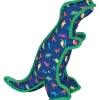 The Worthy Dog Dinosaur Patterned Squeak Nylon and Plush Dog Toy