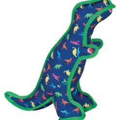 The Worthy Dog Dinosaur Patterned Squeak Nylon and Plush Dog Toy