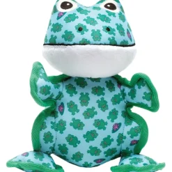 The Worthy Dog Frog Squeak Nylon and Plush Dog Toy