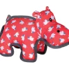 The Worthy Dog Hanna Hippo Pattened Squeak Nylon and Plush Dog Toy