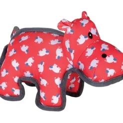 The Worthy Dog Hanna Hippo Pattened Squeak Nylon and Plush Dog Toy