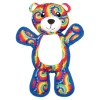 The Worthy Dog Kaleidoscope Bear Multi-Colored Squeak Nylon and Plush Dog Toy