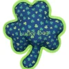 The Worthy Dog Lucky Dog Irish Leaf Patterned Squeak Nylon and Plush Dog Toy