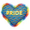 The Worthy Dog Pride Heart Patterned Multicolor Squeak Nylon and Plush Dog Toy