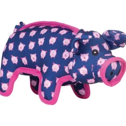 The Worthy Dog Wilbur Pig Pattened Squeak Nylon and Plush Dog Toy
