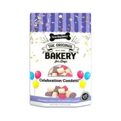 Three Dog Bakery Celebration Confetti Bites Vanilla Strawberry and Blueberry Crunchy Dog Treats - 8 Oz - Case of 8