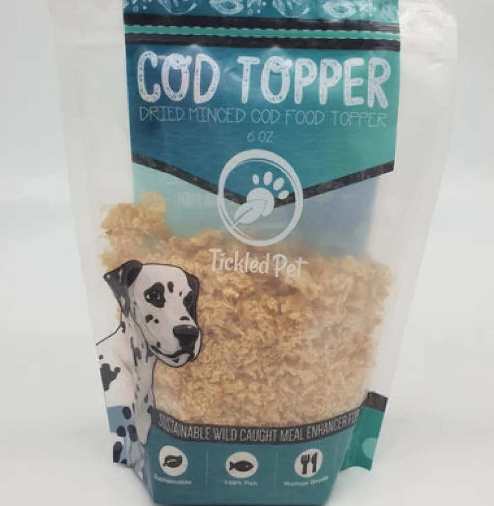 Tickled Pet All-Natural Icelandic Cod Food Topper Dehydrated Dog Chews - 6 oz Bag