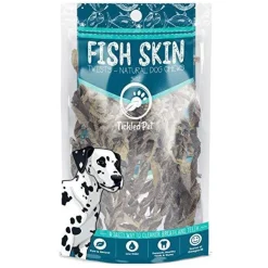 Tickled Pet All-Natural Icelandic Codfish Skin Twists Dehydrated Dog Chews - 5 oz Bag