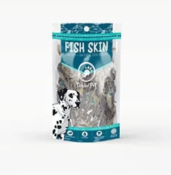 Tickled Pet All-Natural Icelandic Codfish Skin Twists Dehydrated Dog Chews - 2 oz Bag
