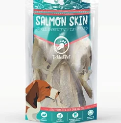 Tickled Pet All-Natural Salmon Skins Dehydrated Dog Chews - 6 oz Bag