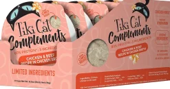 Tiki Cat Complements Chicken & Beef Cat Food Toppers and Crunchers - 2.1 oz Cups - Case of 8