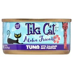 Tiki Cat Grain-Free Aloha Friends Tuna with Calamari & Pumpkin Canned Cat Food - 3 oz Cans - Case of 12
